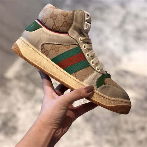 gucci screener gg high sneaker size 14|Gucci screener sneakers high top.